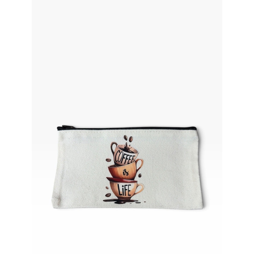 New Novelty Zipper Pouch Bag white coffee is life